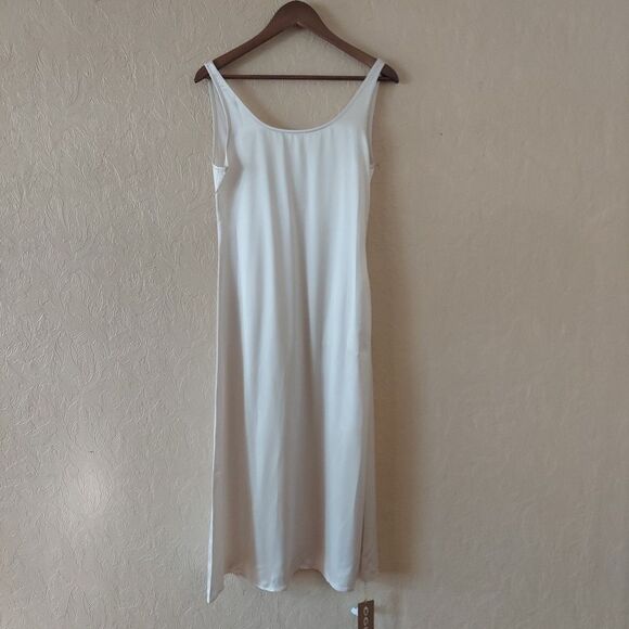 OGL Ivory Satin Midi Dress NEW Sz Small - Picture 1 of 10